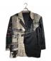 Yohji Yamamoto pour homme（ヨウジヤマモト プールオム）の古着「22SS LINEN NEWSPAPER CAMBRICK PRINT JACKET/リネン製新聞柄カンブリックプリントジャケット」｜ブラック