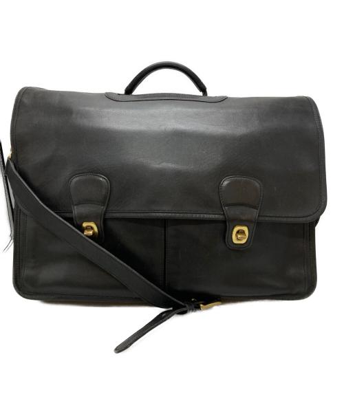 COACH（コーチ）COACH (コーチ) ターンロックレザーフラップショルダーバッグ ブラックの古着・服飾アイテム