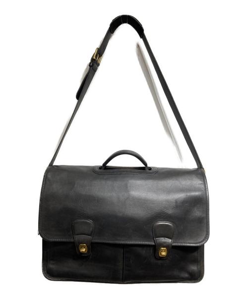 COACH（コーチ）COACH (コーチ) ターンロックレザーフラップショルダーバッグ ブラックの古着・服飾アイテム
