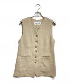 BABYLONEバビロン）の古着「クレープリネンジレ/Crepe linen vest」｜ベージュ