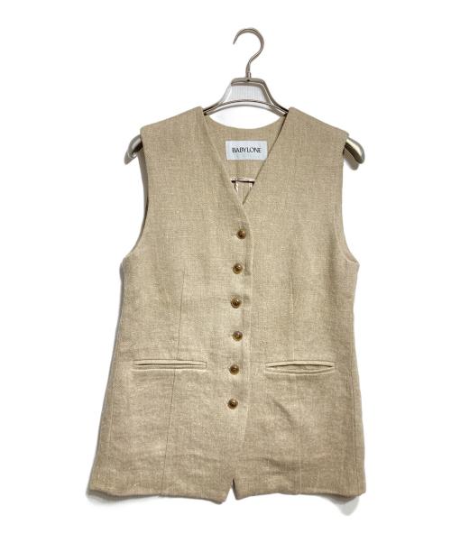 BABYLONE（バビロン）BABYLONE (バビロン) クレープリネンジレ/Crepe linen vest ベージュ サイズ:Fの古着・服飾アイテム