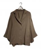 HIROKO KOSHINOヒロコ コシノ）の古着「サークルカットワイドシルエットジャケット/Circle Cut Wide Silhouette Jacket」｜カーキ