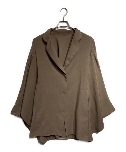 HIROKO KOSHINO（ヒロコ コシノ）HIROKO KOSHINO (ヒロコ コシノ) サークルカットワイドシルエットジャケット/Circle Cut Wide Silhouette Jacket カーキ サイズ:38の古着・服飾アイテム