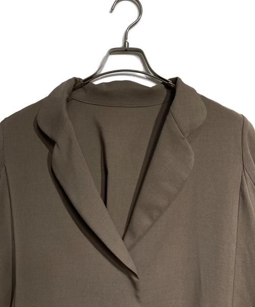HIROKO KOSHINO（ヒロコ コシノ）HIROKO KOSHINO (ヒロコ コシノ) サークルカットワイドシルエットジャケット/Circle Cut Wide Silhouette Jacket カーキ サイズ:38の古着・服飾アイテム