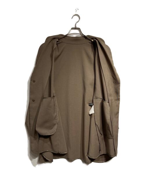 HIROKO KOSHINO（ヒロコ コシノ）HIROKO KOSHINO (ヒロコ コシノ) サークルカットワイドシルエットジャケット/Circle Cut Wide Silhouette Jacket カーキ サイズ:38の古着・服飾アイテム