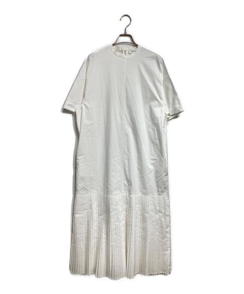 HYKE（ハイク）HYKE (ハイク) T/C PLEATED SHIRT DRESS/プリーツシャツドレス ホワイト サイズ:1の古着・服飾アイテム
