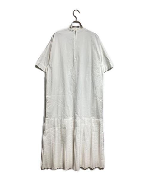 HYKE（ハイク）HYKE (ハイク) T/C PLEATED SHIRT DRESS/プリーツシャツドレス ホワイト サイズ:1の古着・服飾アイテム