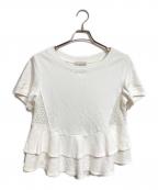sea NEW YORKシー ニューヨーク）の古着「スウェット地フリルカットソー/Ruffled sweatshirt-style top」｜ホワイト