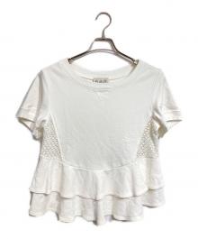 sea NEW YORK（シー ニューヨーク）の古着「スウェット地フリルカットソー/Ruffled sweatshirt-style top」｜ホワイト