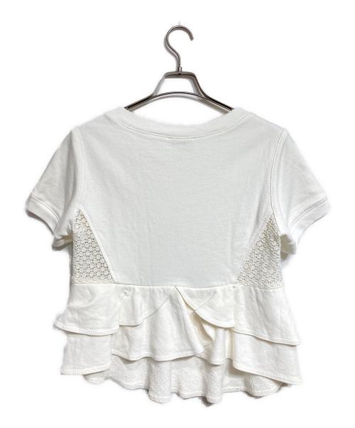 sea NEW YORK（シー ニューヨーク）sea NEW YORK (シー ニューヨーク) スウェット地フリルカットソー/Ruffled sweatshirt-style top ホワイト サイズ:Mの古着・服飾アイテム