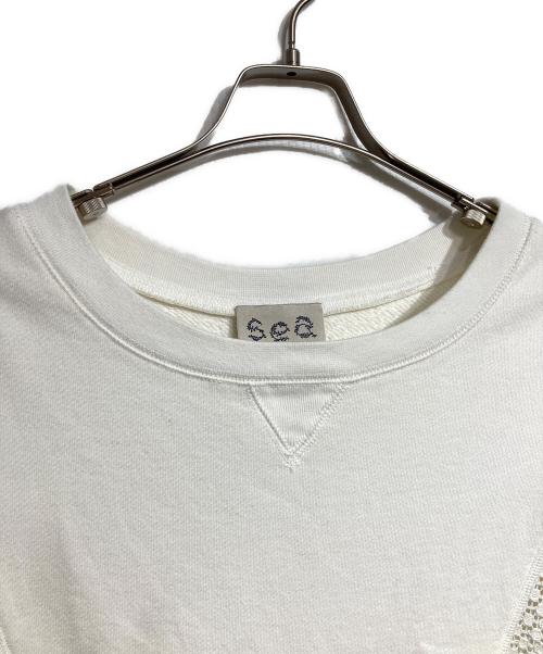 sea NEW YORK（シー ニューヨーク）sea NEW YORK (シー ニューヨーク) スウェット地フリルカットソー/Ruffled sweatshirt-style top ホワイト サイズ:Mの古着・服飾アイテム