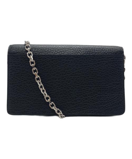 Maison Margiela（メゾンマルジェラ）Maison Margiela (メゾンマルジェラ) グレインレザー 4ステッチ チェーン ロングウォレット/Grain leather 4-stitch chain long wallet ブラックの古着・服飾アイテム