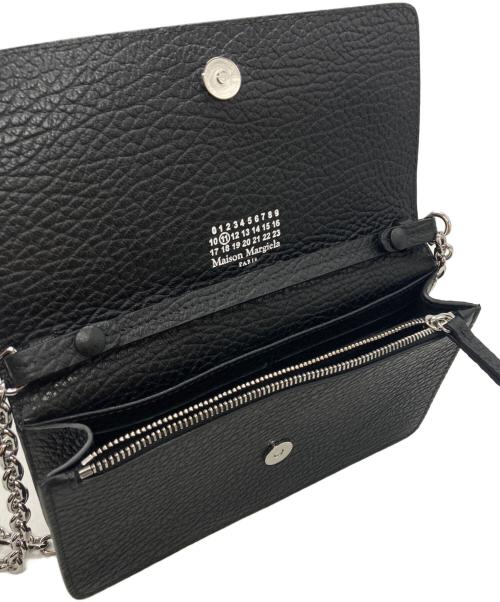 Maison Margiela（メゾンマルジェラ）Maison Margiela (メゾンマルジェラ) グレインレザー 4ステッチ チェーン ロングウォレット/Grain leather 4-stitch chain long wallet ブラックの古着・服飾アイテム