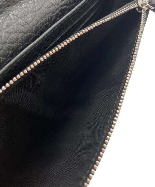 Maison Margiela（メゾンマルジェラ）Maison Margiela (メゾンマルジェラ) グレインレザー 4ステッチ チェーン ロングウォレット/Grain leather 4-stitch chain long wallet ブラックの古着・服飾アイテム