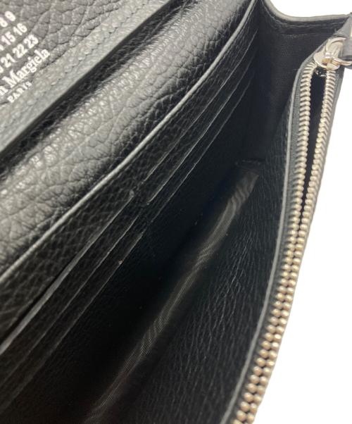 Maison Margiela（メゾンマルジェラ）Maison Margiela (メゾンマルジェラ) グレインレザー 4ステッチ チェーン ロングウォレット/Grain leather 4-stitch chain long wallet ブラックの古着・服飾アイテム