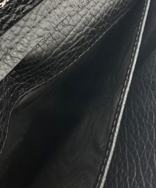 Maison Margiela（メゾンマルジェラ）Maison Margiela (メゾンマルジェラ) グレインレザー 4ステッチ チェーン ロングウォレット/Grain leather 4-stitch chain long wallet ブラックの古着・服飾アイテム