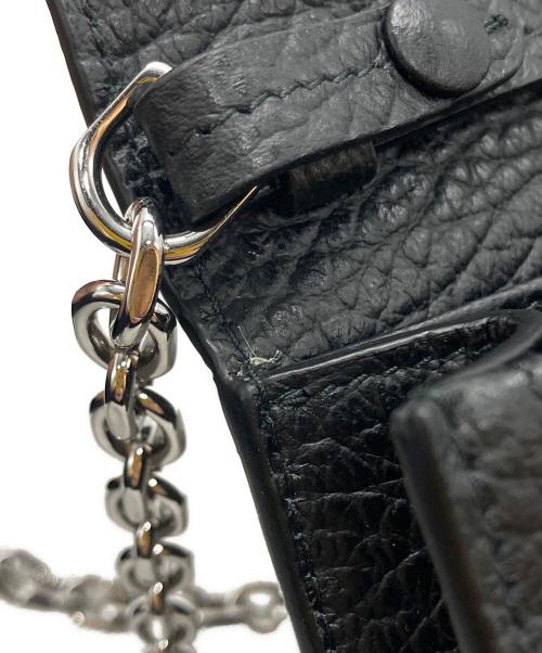 Maison Margiela（メゾンマルジェラ）Maison Margiela (メゾンマルジェラ) グレインレザー 4ステッチ チェーン ロングウォレット/Grain leather 4-stitch chain long wallet ブラックの古着・服飾アイテム