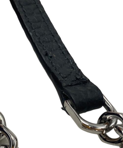 Maison Margiela（メゾンマルジェラ）Maison Margiela (メゾンマルジェラ) グレインレザー 4ステッチ チェーン ロングウォレット/Grain leather 4-stitch chain long wallet ブラックの古着・服飾アイテム