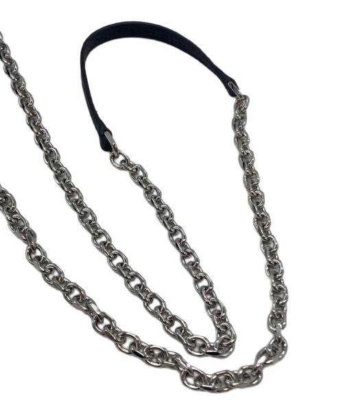 Maison Margiela（メゾンマルジェラ）Maison Margiela (メゾンマルジェラ) グレインレザー 4ステッチ チェーン ロングウォレット/Grain leather 4-stitch chain long wallet ブラックの古着・服飾アイテム