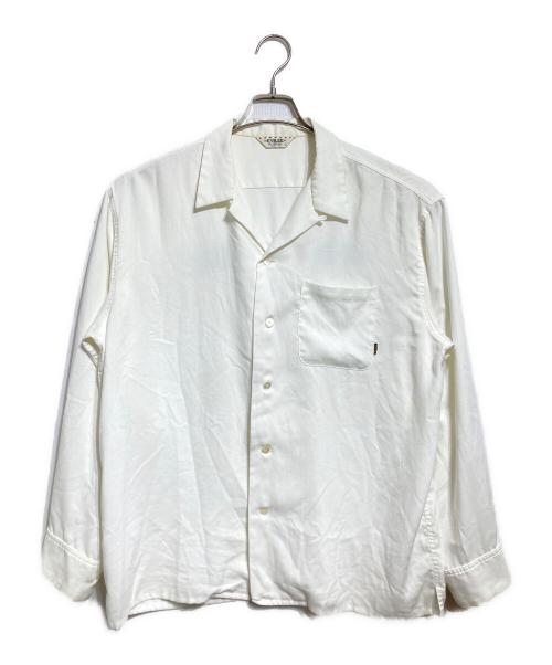 CALEE（キャリー）CALEE (キャリー) レーヨン混オープンカラーシャツ/Rayon-blend open-collar shirt ホワイト サイズ:Lの古着・服飾アイテム