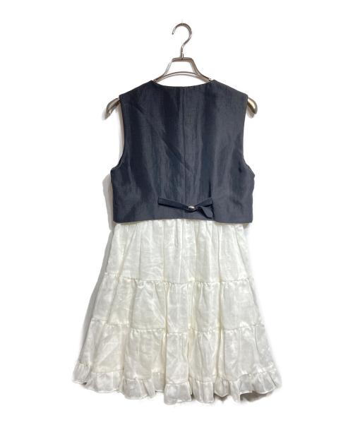 Sandro（サンドロ）Sandro (サンドロ) Odette Two-Tone Short Dress ブラック×ホワイト サイズ:40の古着・服飾アイテム