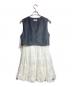 Sandro（サンドロ）の古着「Odette Two-Tone Short Dress」｜ブラック×ホワイト
