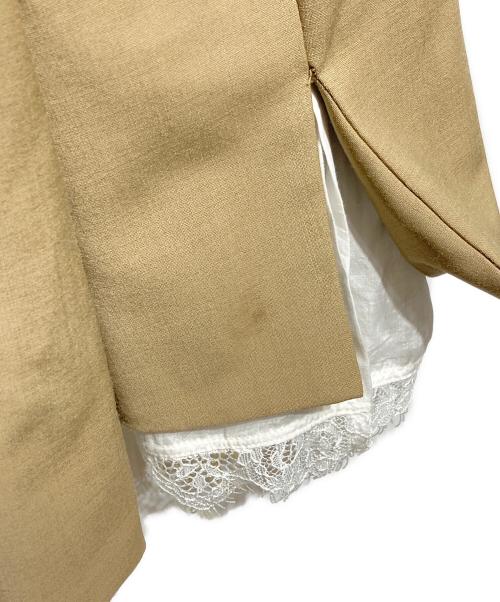 anuans（アニュアンス）anuans (アニュアンス) レーストリムノーカラージャケット/Lace-trimmed collarless jacket ベージュ サイズ:Fの古着・服飾アイテム
