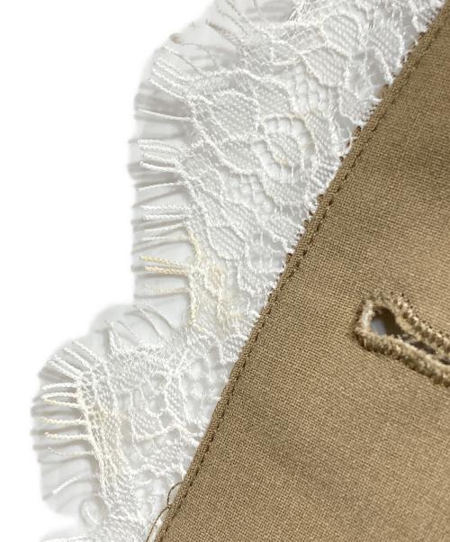 anuans（アニュアンス）anuans (アニュアンス) レーストリムノーカラージャケット/Lace-trimmed collarless jacket ベージュ サイズ:Fの古着・服飾アイテム