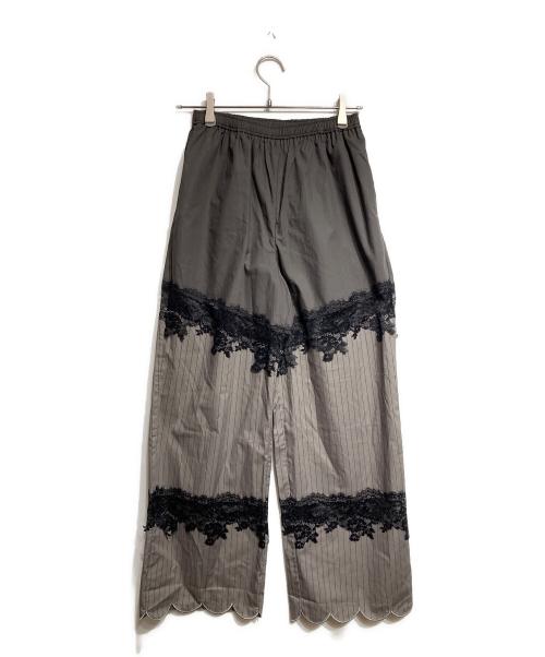 Sea Room lynn（シールームリン）Sea Room lynn (シールームリン) Laceドッキングスカラップrelaxパンツ グレー サイズ:Mの古着・服飾アイテム