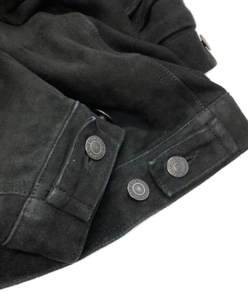 MINEDENIM（マインデニム）MINEDENIM (マインデニム) Sheep Suede Trucker JKT ブラック サイズ:2の古着・服飾アイテム