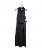 noir kei ninomiyaノワール ケイ ニノミヤ）の古着「ベルト付きウールボトムックデザインオールインワン/Belted wool bottom-style all-in-one」｜ブラック