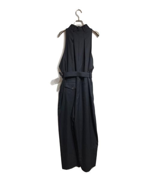 noir kei ninomiya（ノワール ケイ ニノミヤ）noir kei ninomiya (ノワール ケイ ニノミヤ) ベルト付きウールボトムックデザインオールインワン/Belted wool bottom-style all-in-one ブラック サイズ:XSの古着・服飾アイテム