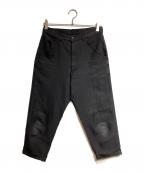 BLACK COMME des GARCONSブラックコムデギャルソン）の古着「ポリエステルクロップドパンツ/Polyester cropped pants」｜ブラック