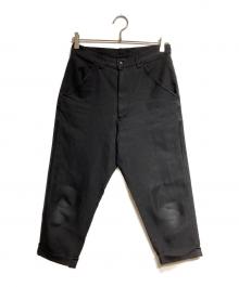 BLACK COMME des GARCONS（ブラックコムデギャルソン）の古着「ポリエステルクロップドパンツ/Polyester cropped pants」｜ブラック