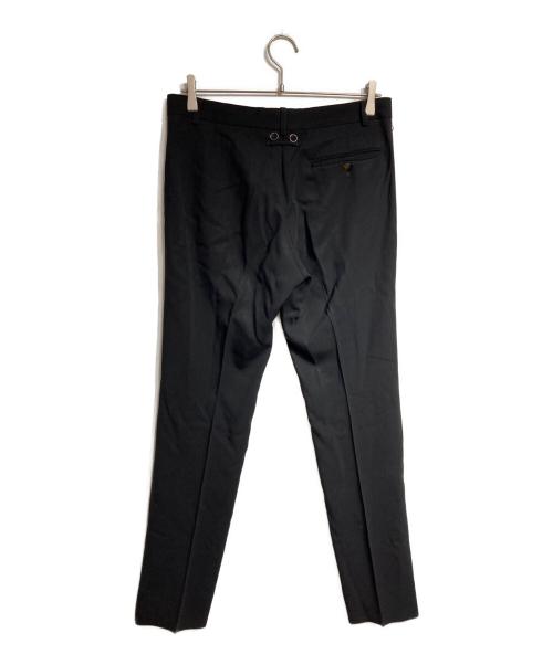 Jean Paul Gaultier homme（ジャンポールゴルチェオム）Jean Paul Gaultier homme (ジャンポールゴルチェオム) ウールレーヨンナロースラックス/Wool-rayon narrow slacks ブラック サイズ:48の古着・服飾アイテム