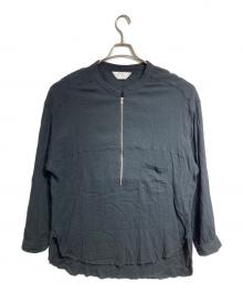 ANCELLM（アンセルム）の古着「ハーフジップシャツ/CREPE HALF ZIP SHIRT」｜ブラック