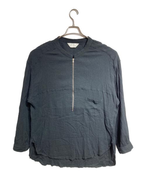 ANCELLM（アンセルム）ANCELLM (アンセルム) ハーフジップシャツ/CREPE HALF ZIP SHIRT ブラック サイズ:2の古着・服飾アイテム