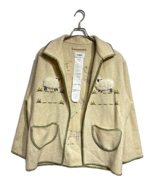 doublet（ダブレット）doublet (ダブレット) SURFOLK WOOL ENBROIDERY JACKET/サフォークウール刺繍ジャケット ベージュ サイズ:Lの古着・服飾アイテム