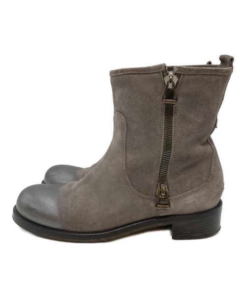 JIMMY CHOO（ジミーチュウ）JIMMY CHOO (ジミーチュウ) SUEDE W/METAL TOE(スエードダブルメタルトゥー) ショートブーツ グレー サイズ:39の古着・服飾アイテム