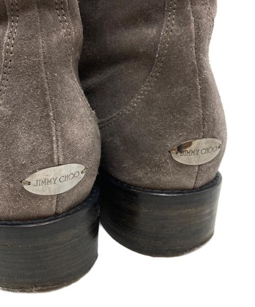 JIMMY CHOO（ジミーチュウ）JIMMY CHOO (ジミーチュウ) SUEDE W/METAL TOE(スエードダブルメタルトゥー) ショートブーツ グレー サイズ:39の古着・服飾アイテム