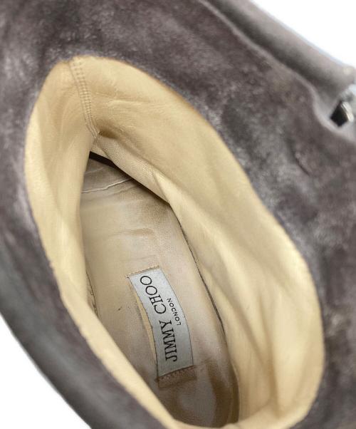 JIMMY CHOO（ジミーチュウ）JIMMY CHOO (ジミーチュウ) SUEDE W/METAL TOE(スエードダブルメタルトゥー) ショートブーツ グレー サイズ:39の古着・服飾アイテム