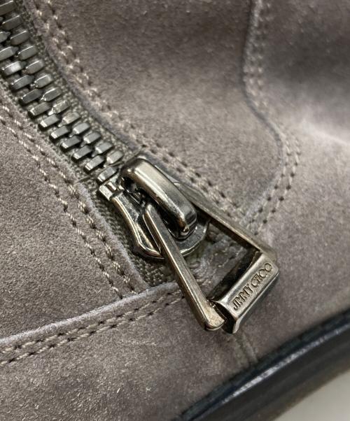 JIMMY CHOO（ジミーチュウ）JIMMY CHOO (ジミーチュウ) SUEDE W/METAL TOE(スエードダブルメタルトゥー) ショートブーツ グレー サイズ:39の古着・服飾アイテム