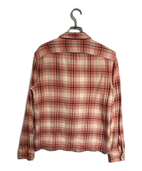 RRL（ダブルアールエル）RRL (ダブルアールエル) チェックネルオープンカラーシャツ ピンク サイズ:Ｓの古着・服飾アイテム