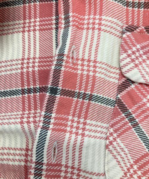 RRL（ダブルアールエル）RRL (ダブルアールエル) チェックネルオープンカラーシャツ ピンク サイズ:Ｓの古着・服飾アイテム