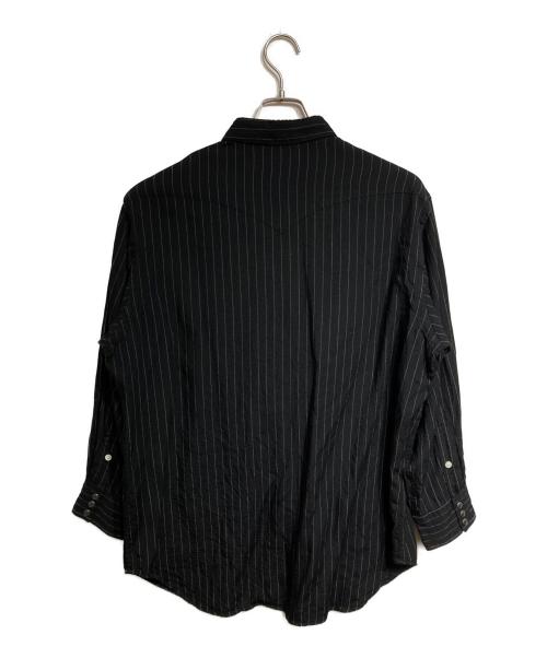 RRL（ダブルアールエル）RRL (ダブルアールエル) ストライプウエスタンシャツ/BLACK STRIPED WESTERN SHIRT ブラック サイズ:Lの古着・服飾アイテム
