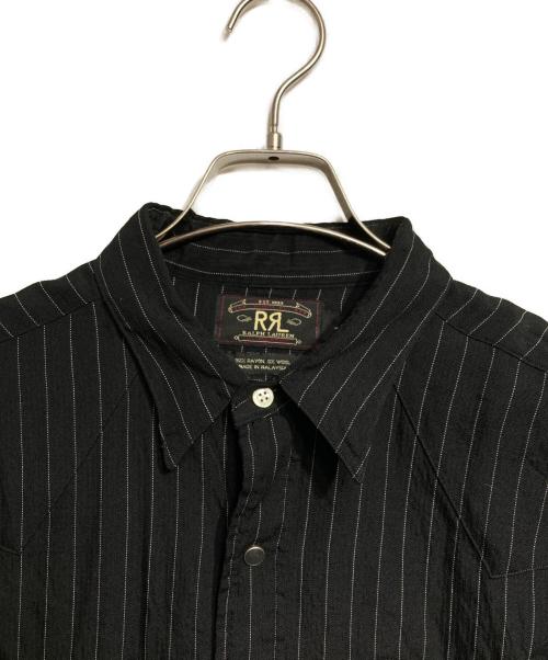 RRL（ダブルアールエル）RRL (ダブルアールエル) ストライプウエスタンシャツ/BLACK STRIPED WESTERN SHIRT ブラック サイズ:Lの古着・服飾アイテム