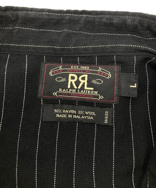 RRL（ダブルアールエル）RRL (ダブルアールエル) ストライプウエスタンシャツ/BLACK STRIPED WESTERN SHIRT ブラック サイズ:Lの古着・服飾アイテム