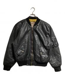ROCKLAND（ロックランド）の古着「レザーボンバージャケット/Leather bomber jacket」｜ブラック