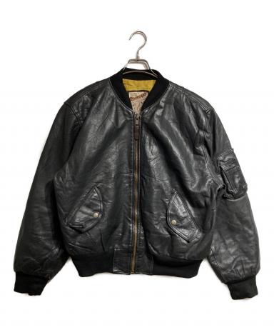 80s ディーゼル ヴィンテージ レザーボンバージャケット ブラック 中古・古着通販】ROCKLAND (ロックランド) レザーボンバージャケット