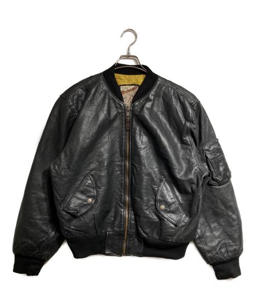 ROCKLAND（ロックランド）ROCKLAND (ロックランド) レザーボンバージャケット/Leather bomber jacket ブラック サイズ:2の古着・服飾アイテム